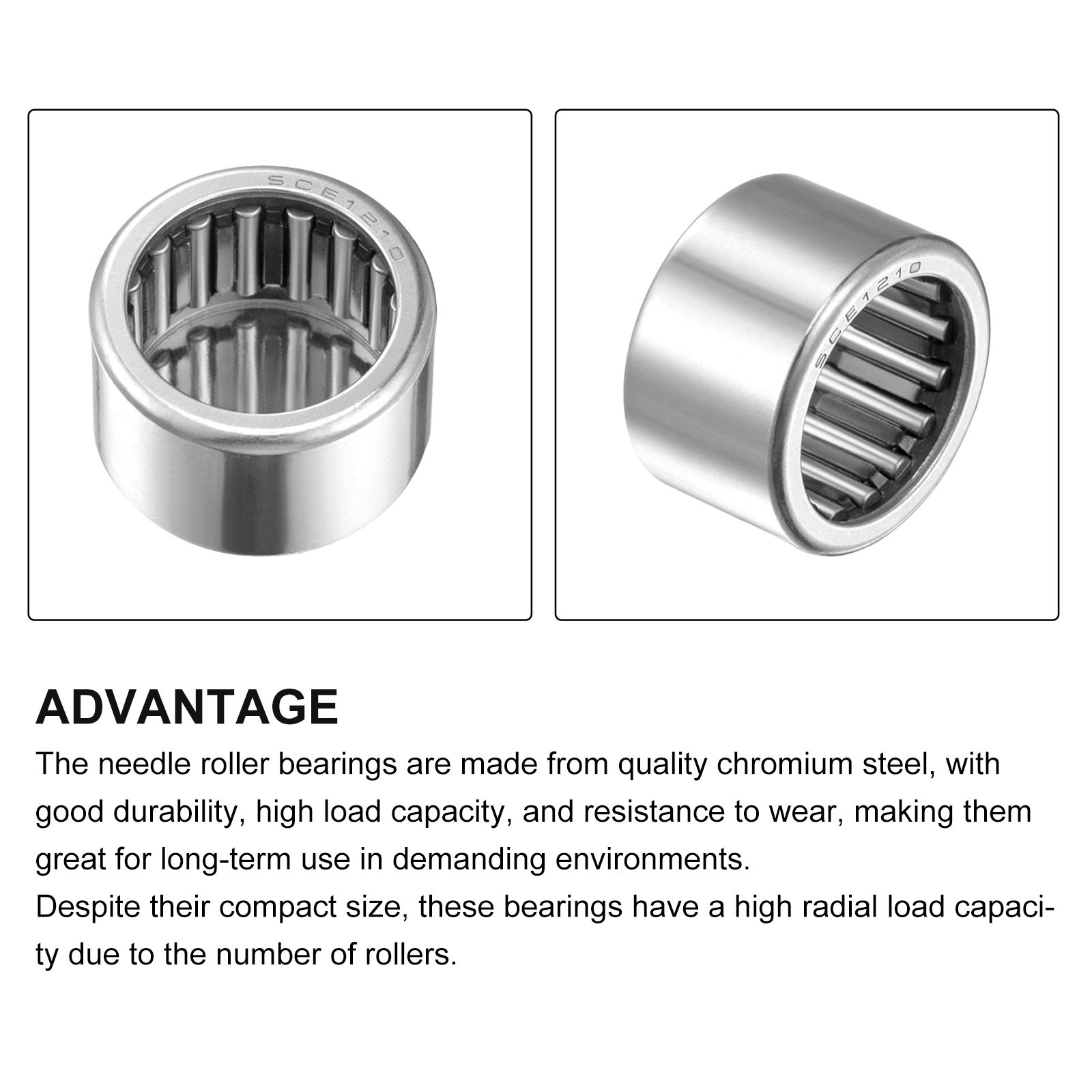 SCE1210 Needle Roller Bearings 3/4″ ID x 1″ OD x 5/8″ Height 5 Packs