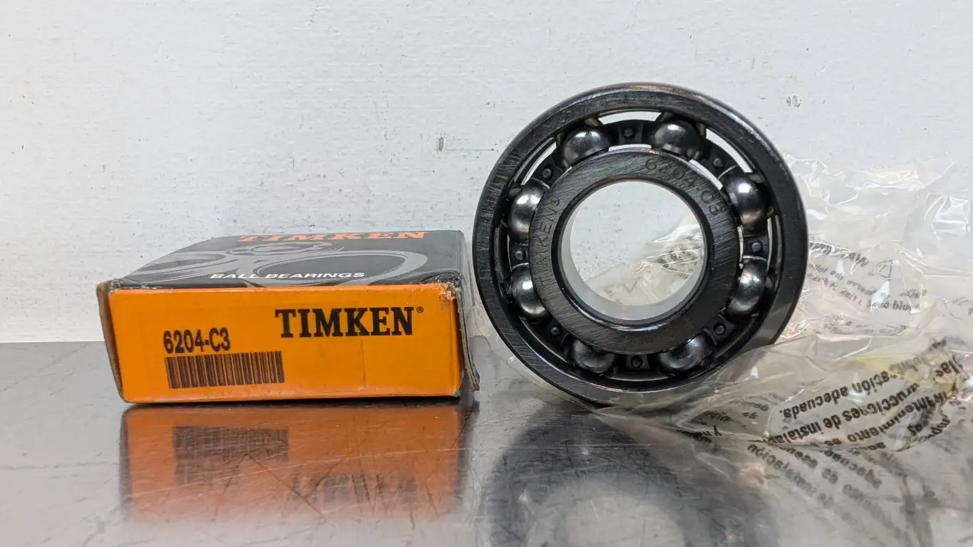 Timken 6204-C3 Deep Groove Ball Bearing 20mm ID 47mm OD 14mm Wide Open No Seals