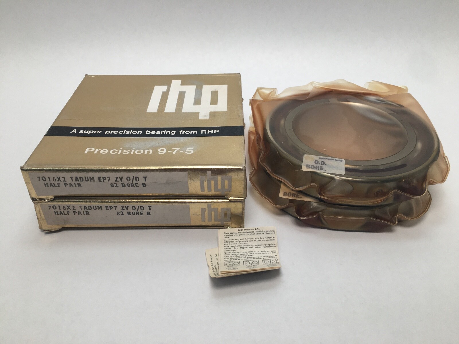 RHP 7016CTDUMP4 Bearing 80x125x22mm 7016-C-T-DUM-P4 B7016X2TADUMEP7 England 2Pcs