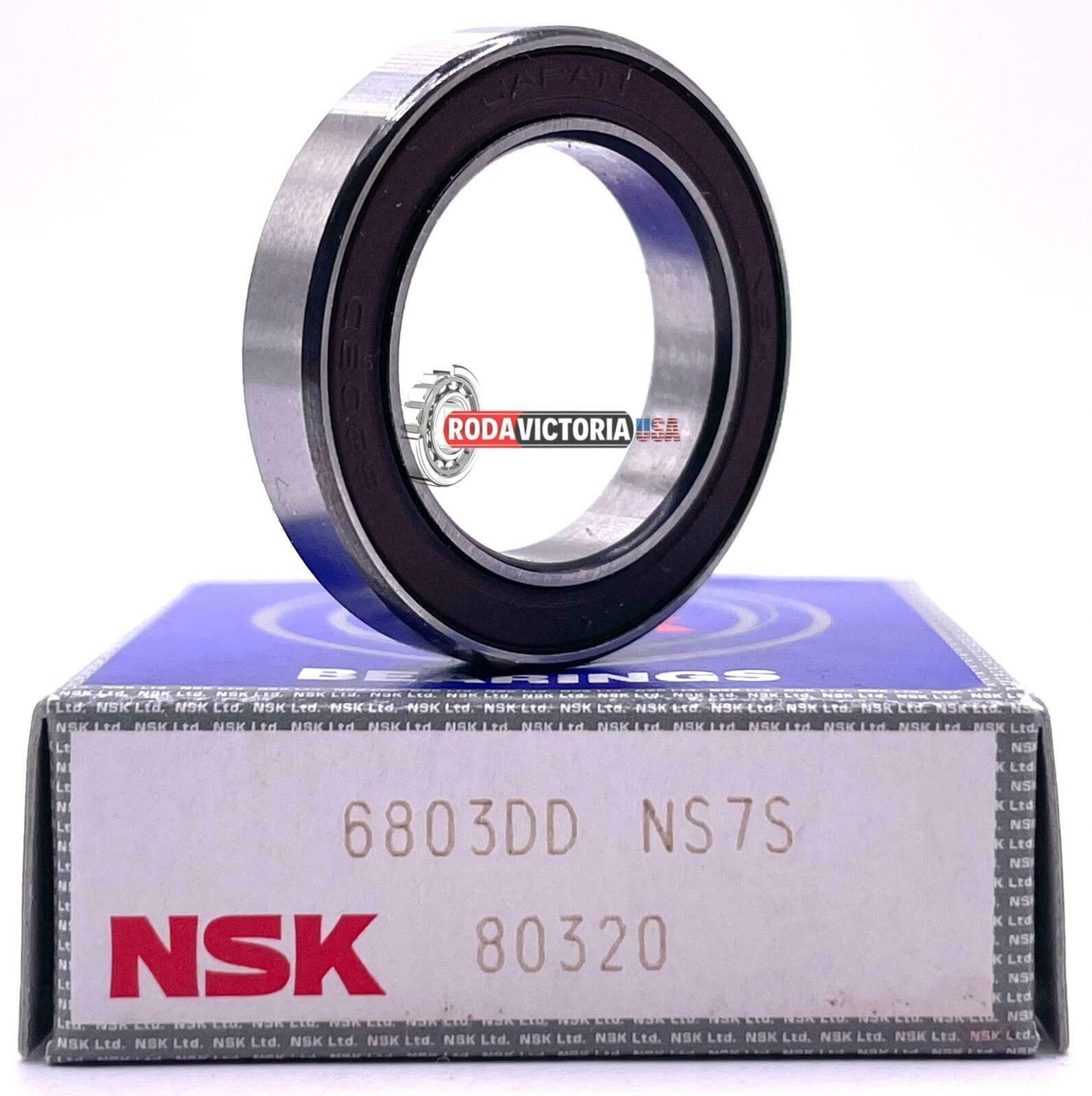 NSK 6803 DD Deep Groove Ball Bearing, Rubber Sealed 61803 2RS 17x26x5 mm