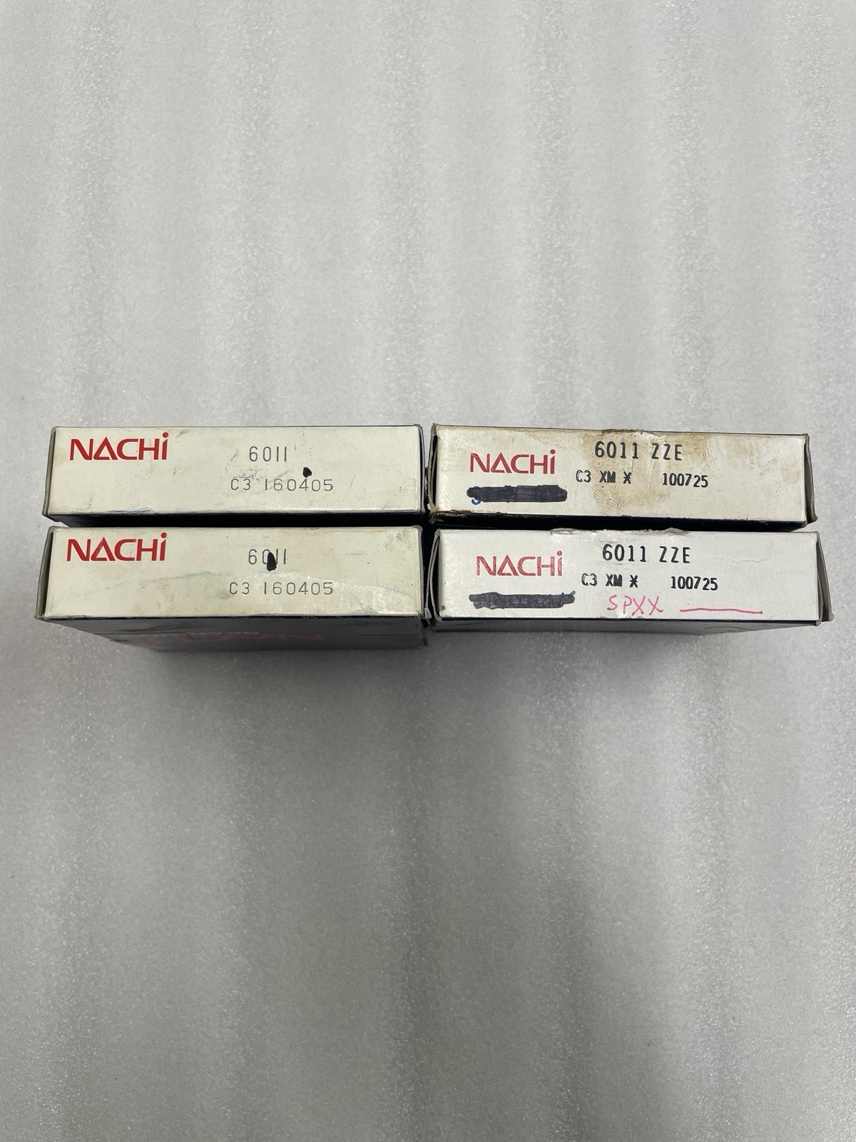 (4 Pcs) New NACHI 6011 C3 Bearings 55x90x18mm 2 Open 2 Shielded ZZE