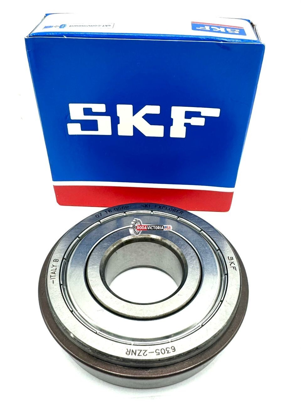 SKF 6305 ZZ NR BALL BEARING, METAL SHIELDED + SNAP RING 25x62x17 mm