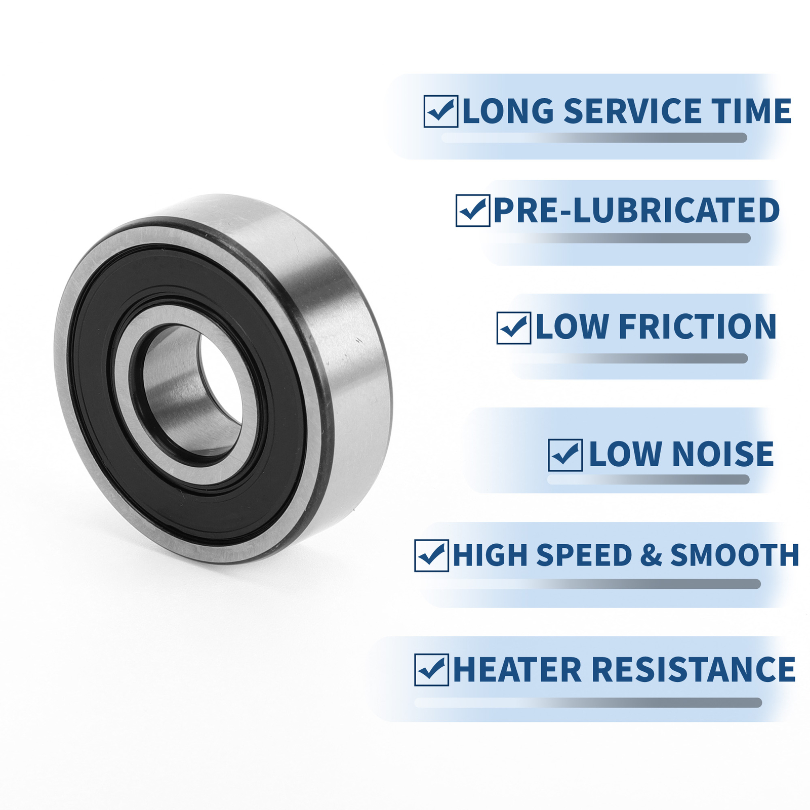 Single 6201VV Deep Groove Ball Bearings Scooter Skateboard Wheel Universal