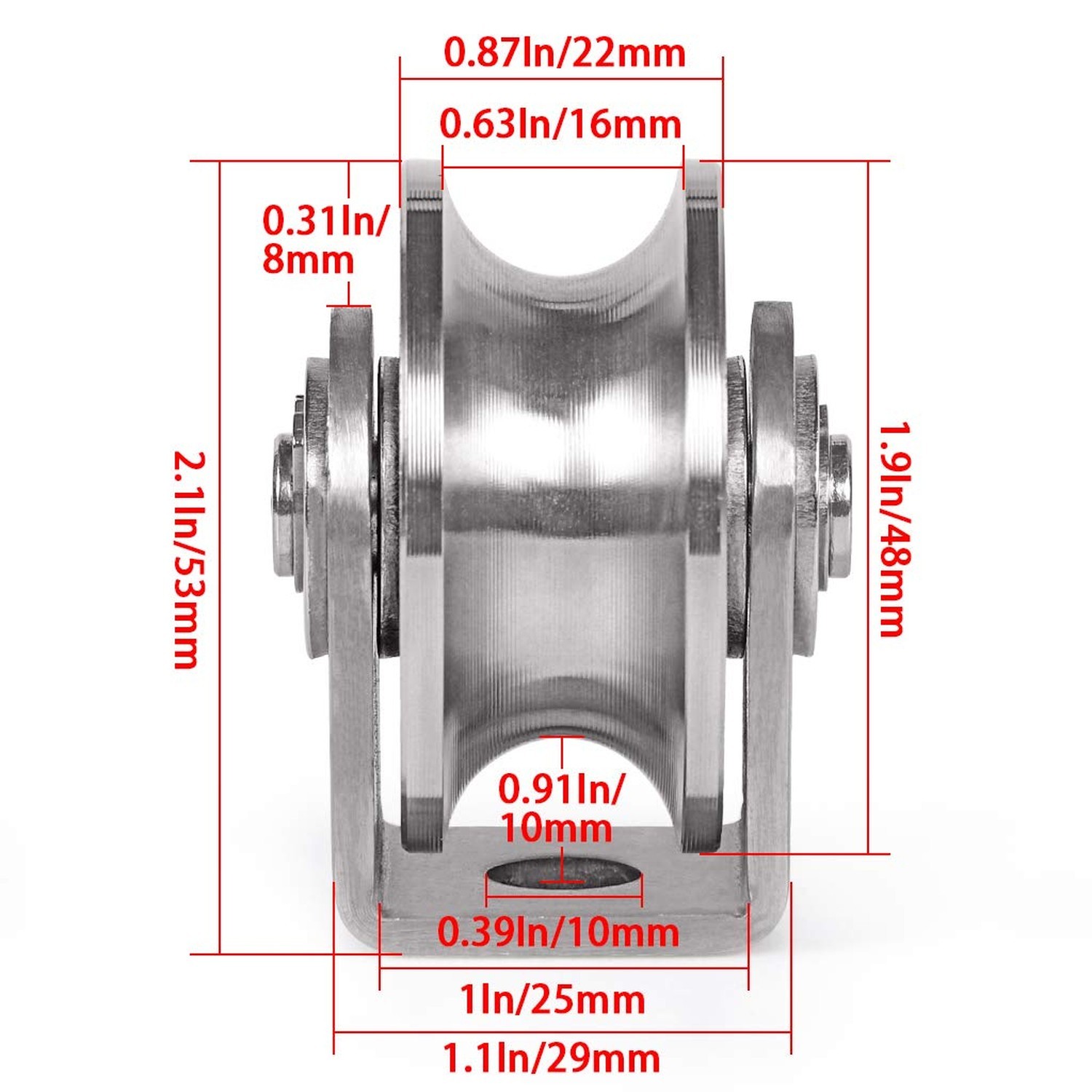 Skelang U Groove Pulley Block 2″, 304 Stainless Steel Pulley Roller, Duplex B…