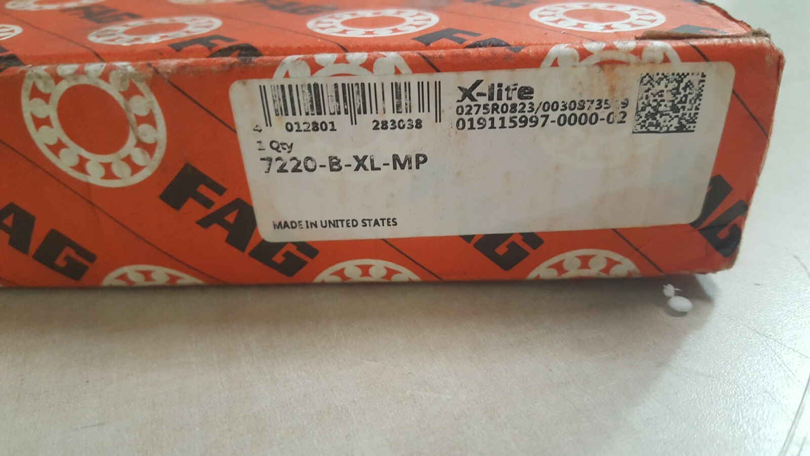 Fag 7220-B-XL-MP Angular Contact Ball Bearing – 40 Degree – Flush Ground