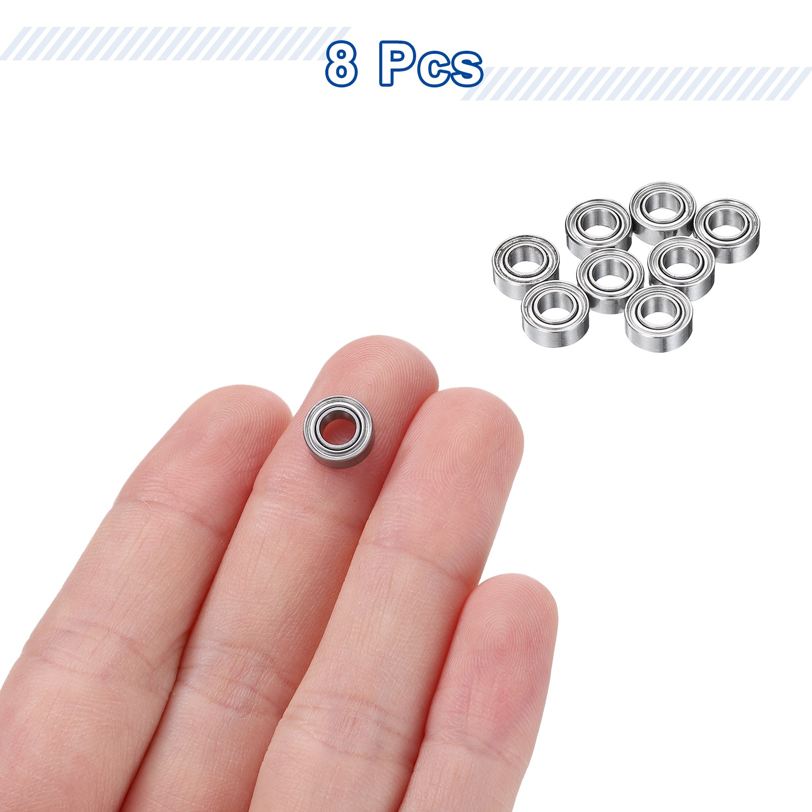 8Pcs MR84ZZ Deep Groove Ball Bearings, 4mm ID 8mm OD 3mm Width Bearing
