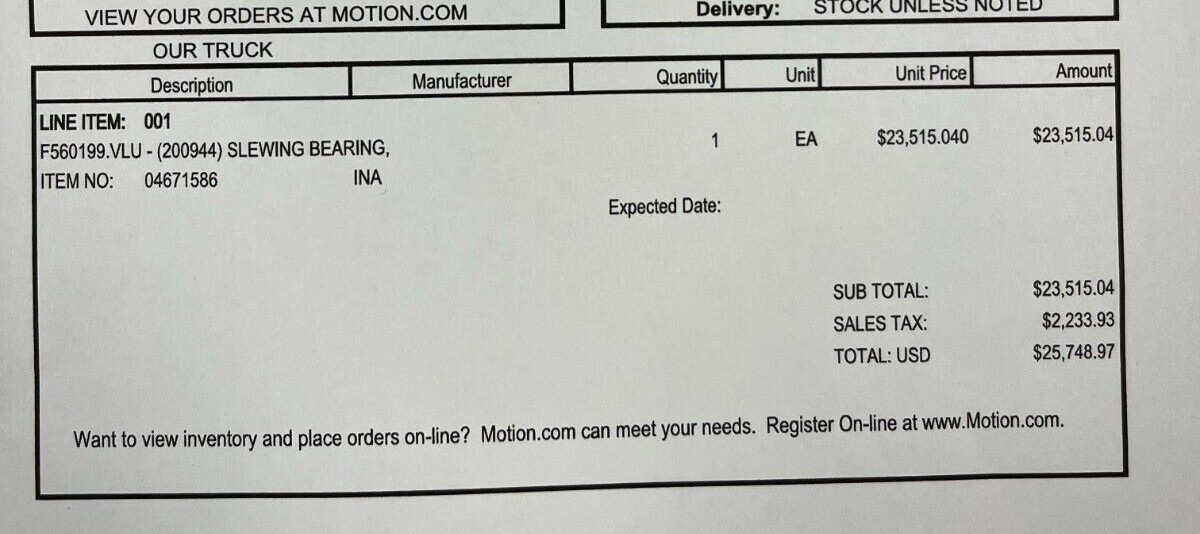 INA/Schaeffler F-560199.01.VLU 4-Pt Contact Ball Slewing Bearing 200944 * NEW *