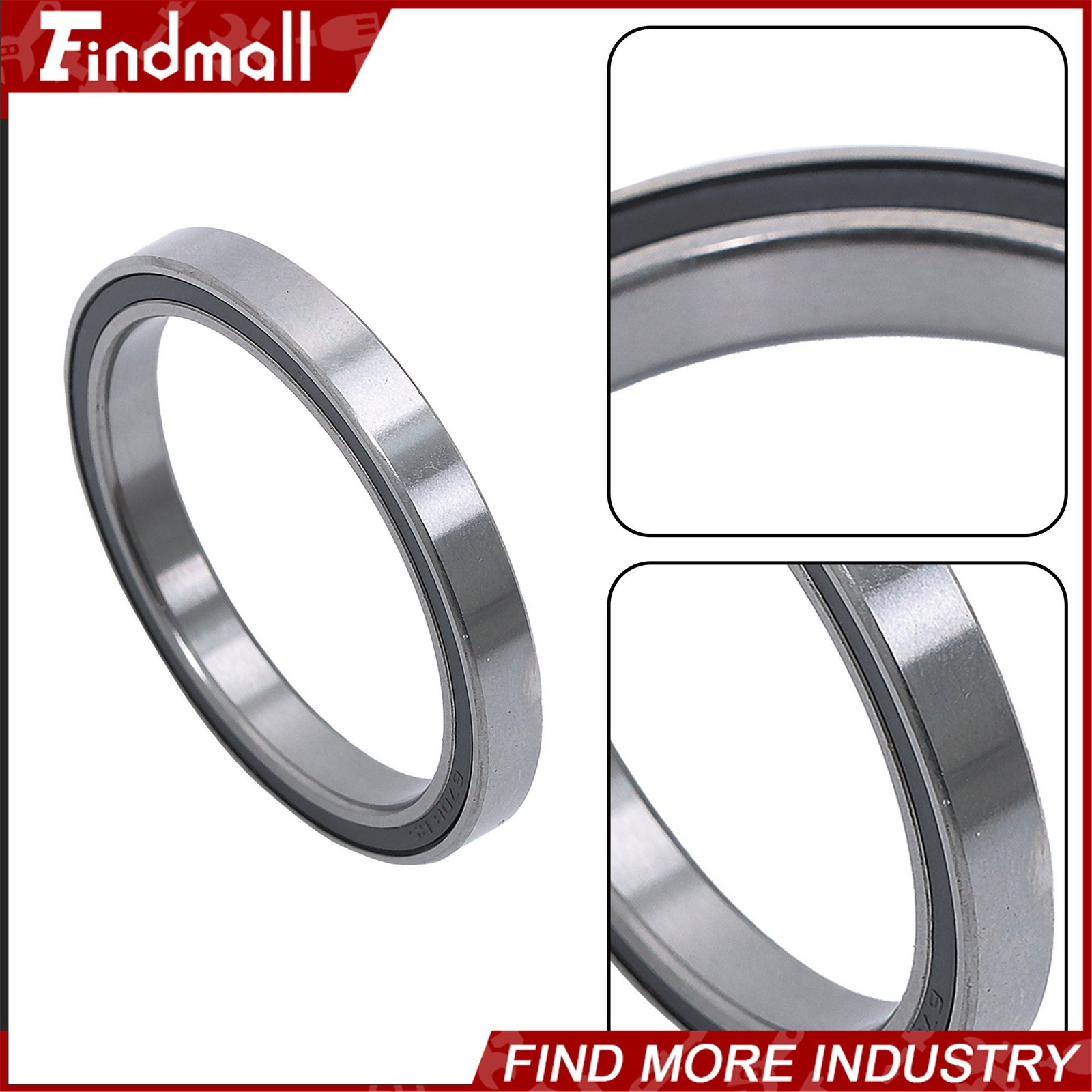 Findmall 10pcs 6708-2RS Ball Bearings 40x50x6mm Double Sealed Pre-Lubricated