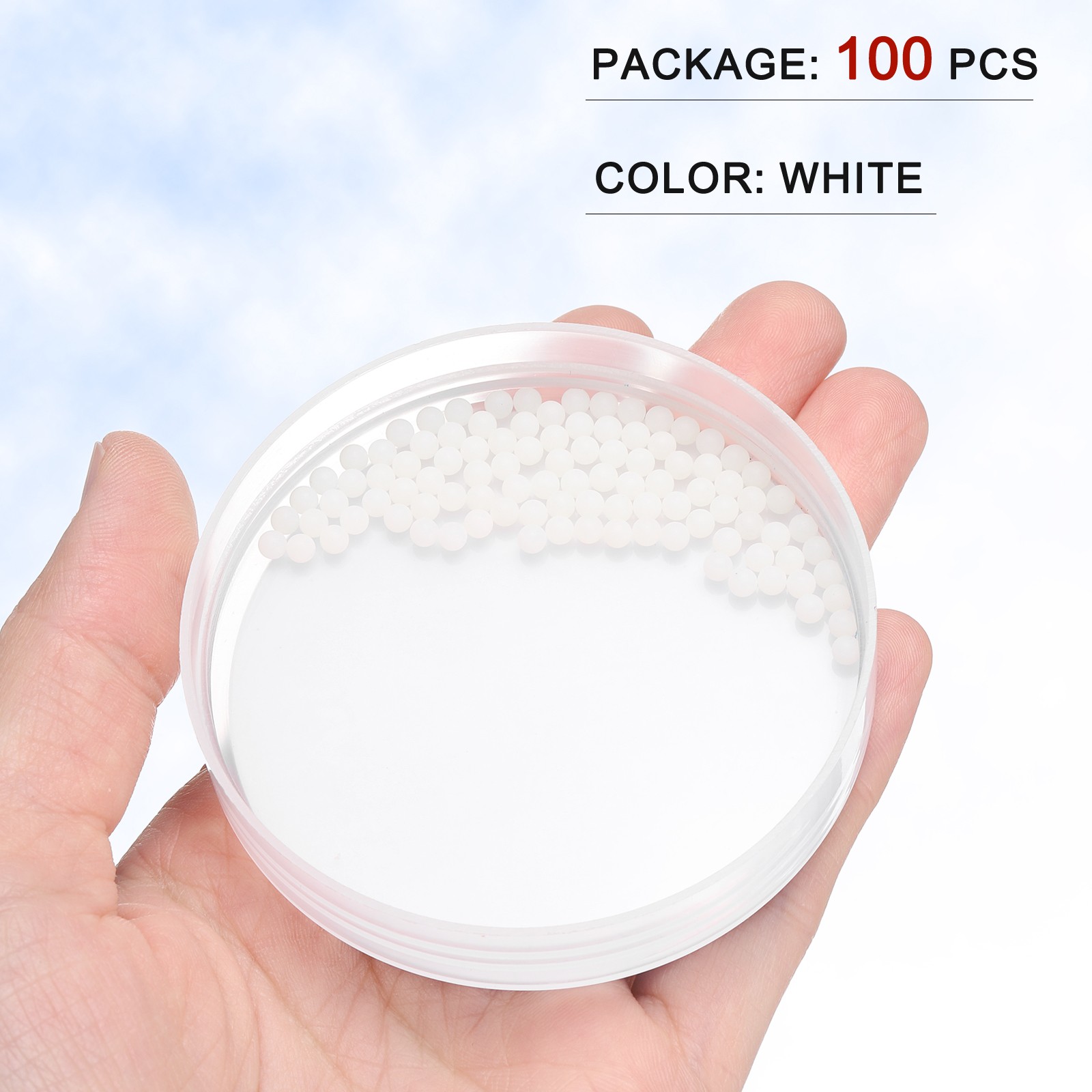 100pcs Nylon Bearing Balls 3mm Solid Plastic Balls G1 Precision White