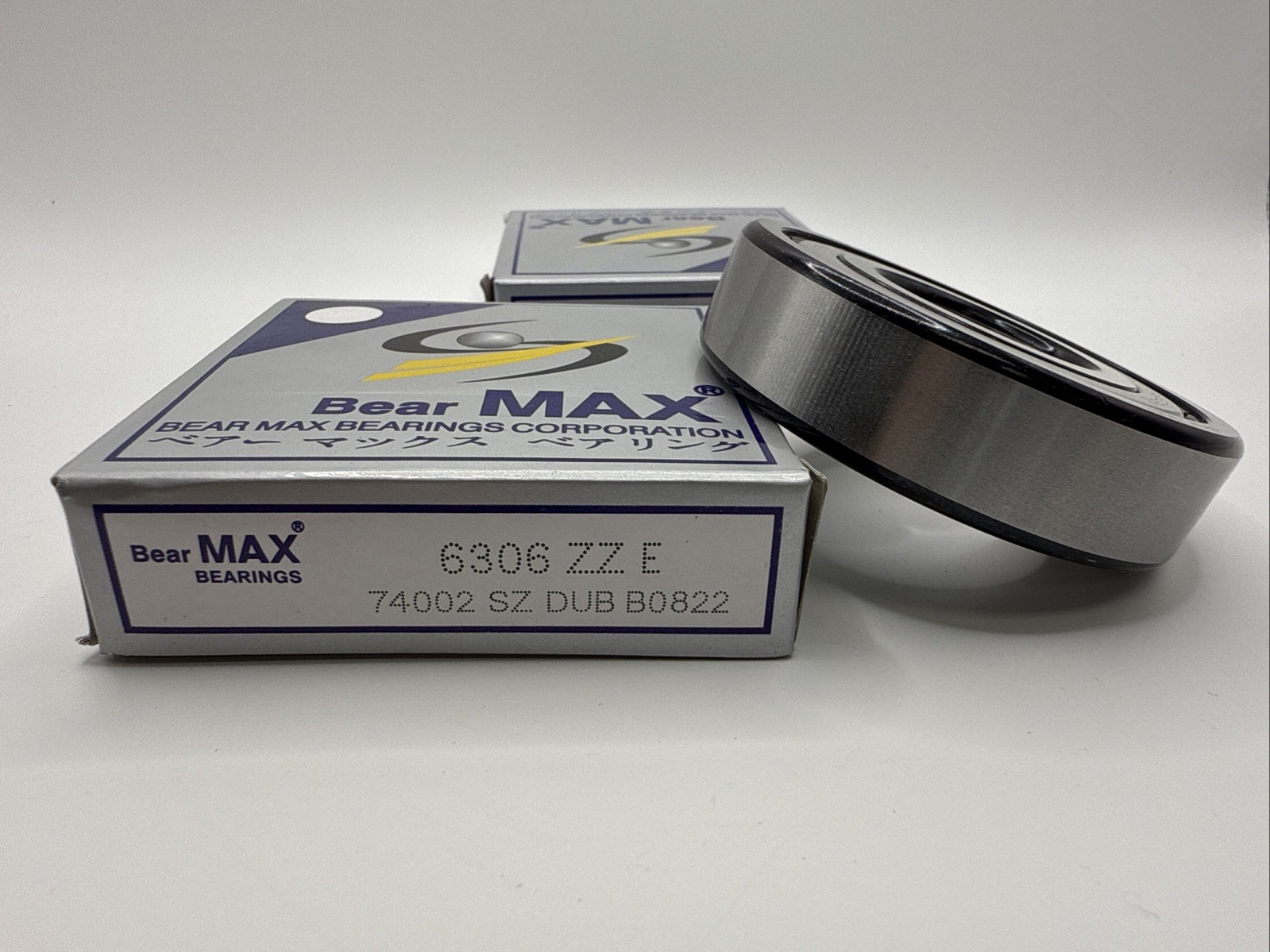 2 pcs BearMAX 6306-ZZ EMQ 30x72x19mm Metal Seal Deep Groove Ball Bearings 6306ZZ