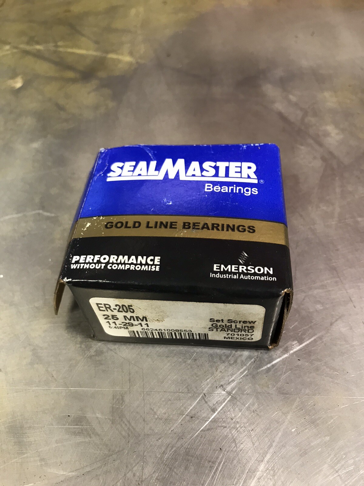 One (1) SealMaster Gold Line ER-205 25 MM Insert Bearings NEW