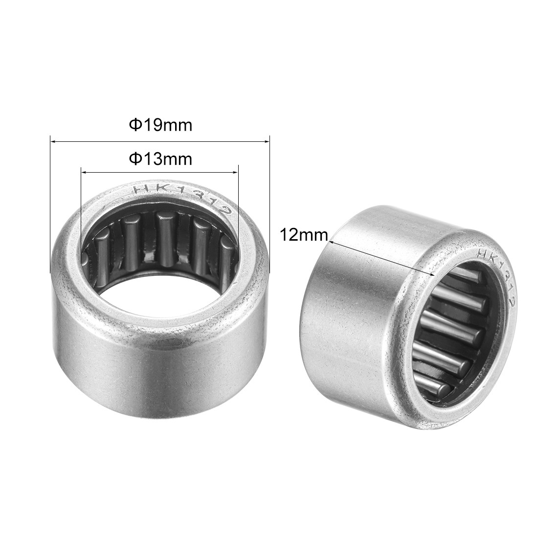 HK1312 Needle Roller Bearings 13mm x 19mm x 12mm Chrome Steel Open End 10pcs