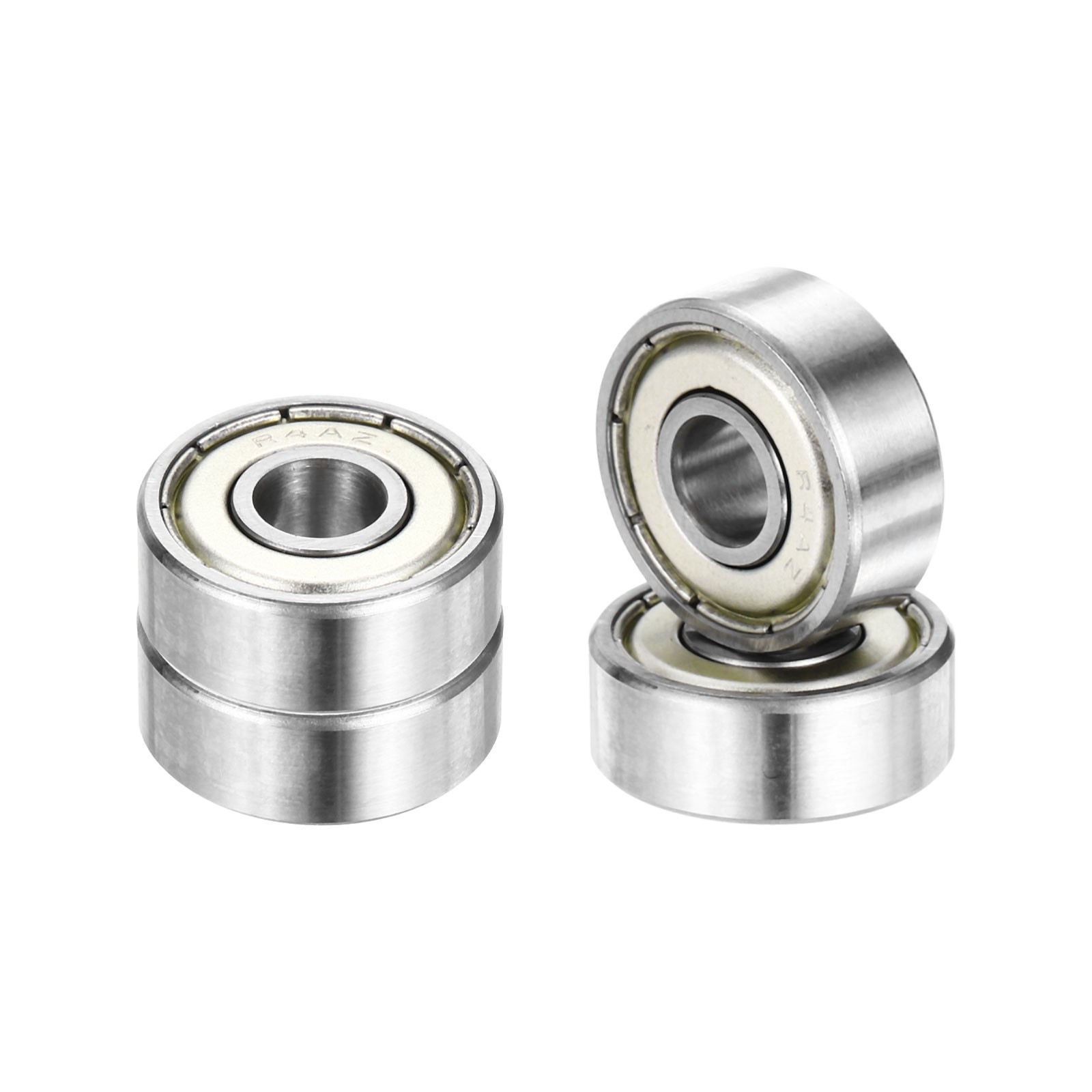 4Pcs R4AZZ 1/4″ ID x 3/4″ OD x 9/32″ Height Z3 Ball Bearings, Silver Tone
