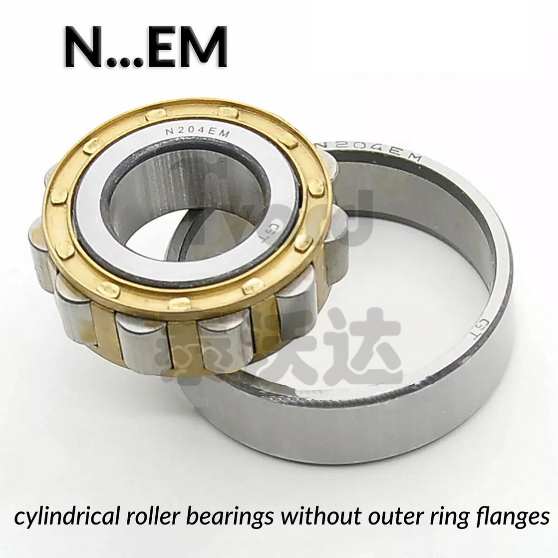 N/NU/NJ Radial Rolling Cylindrical Roller Bearing 15-100mm Bore Brass/Steel Cage