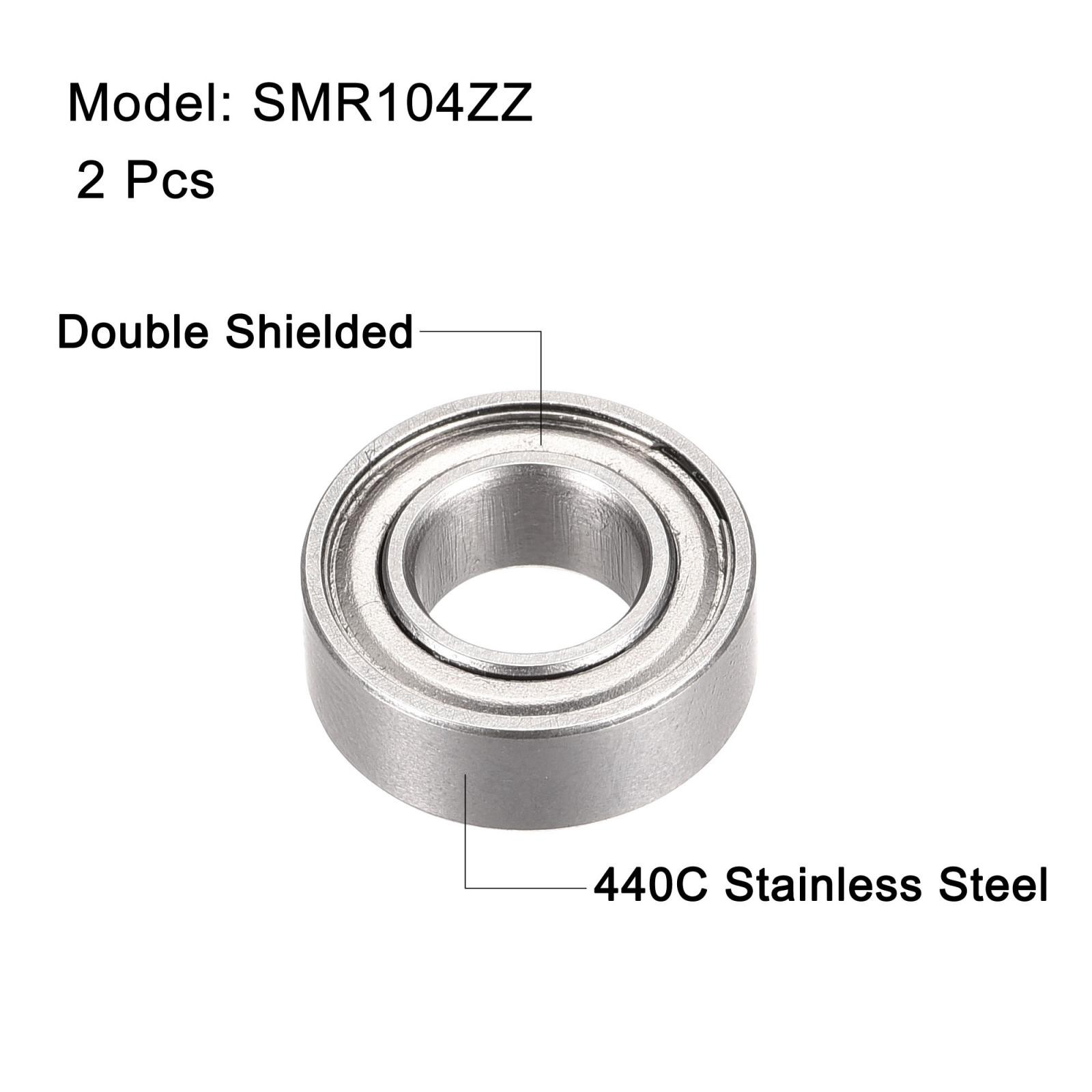 SMR104ZZ Stainless Steel Ball Bearing 4x10x4mm Double Shielded Bearings 2pcs