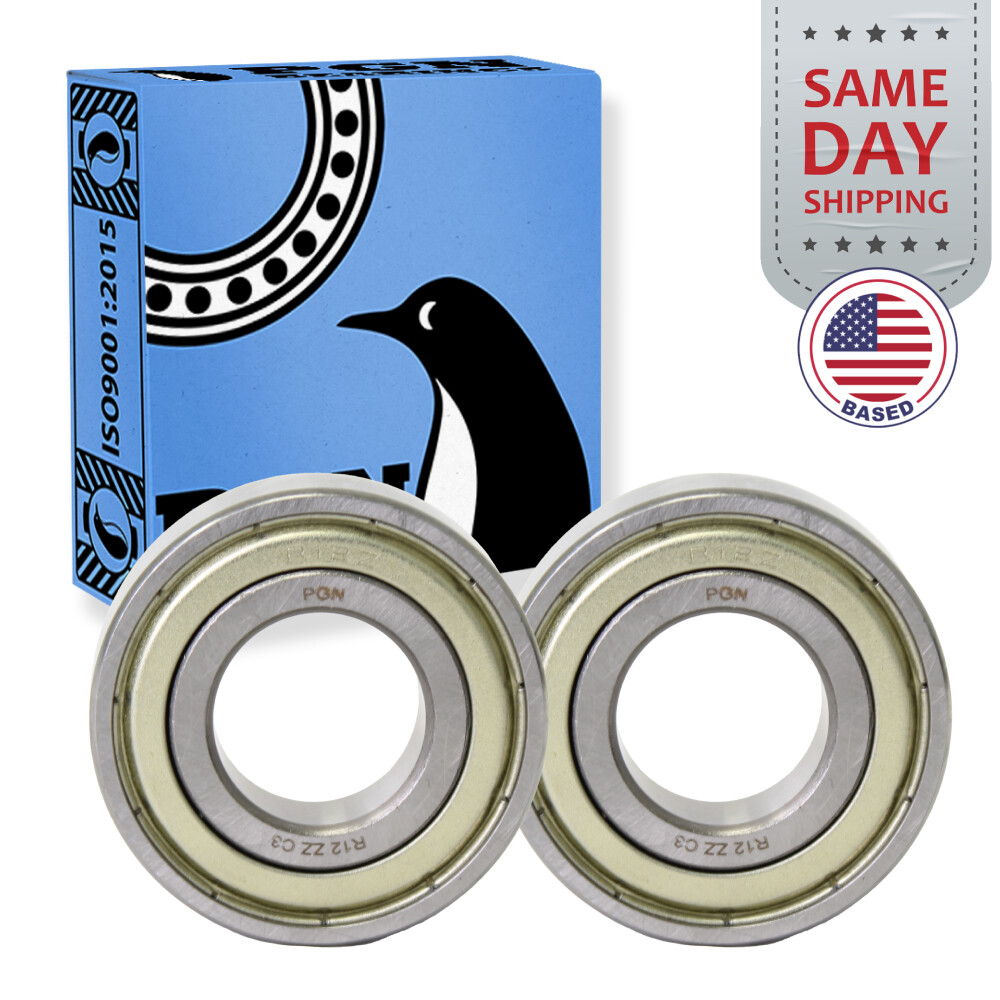 (2) R12-ZZ Premium Metal Shield Ball Bearing C3, 3/4″x1-5/8″x7/16″, R12z