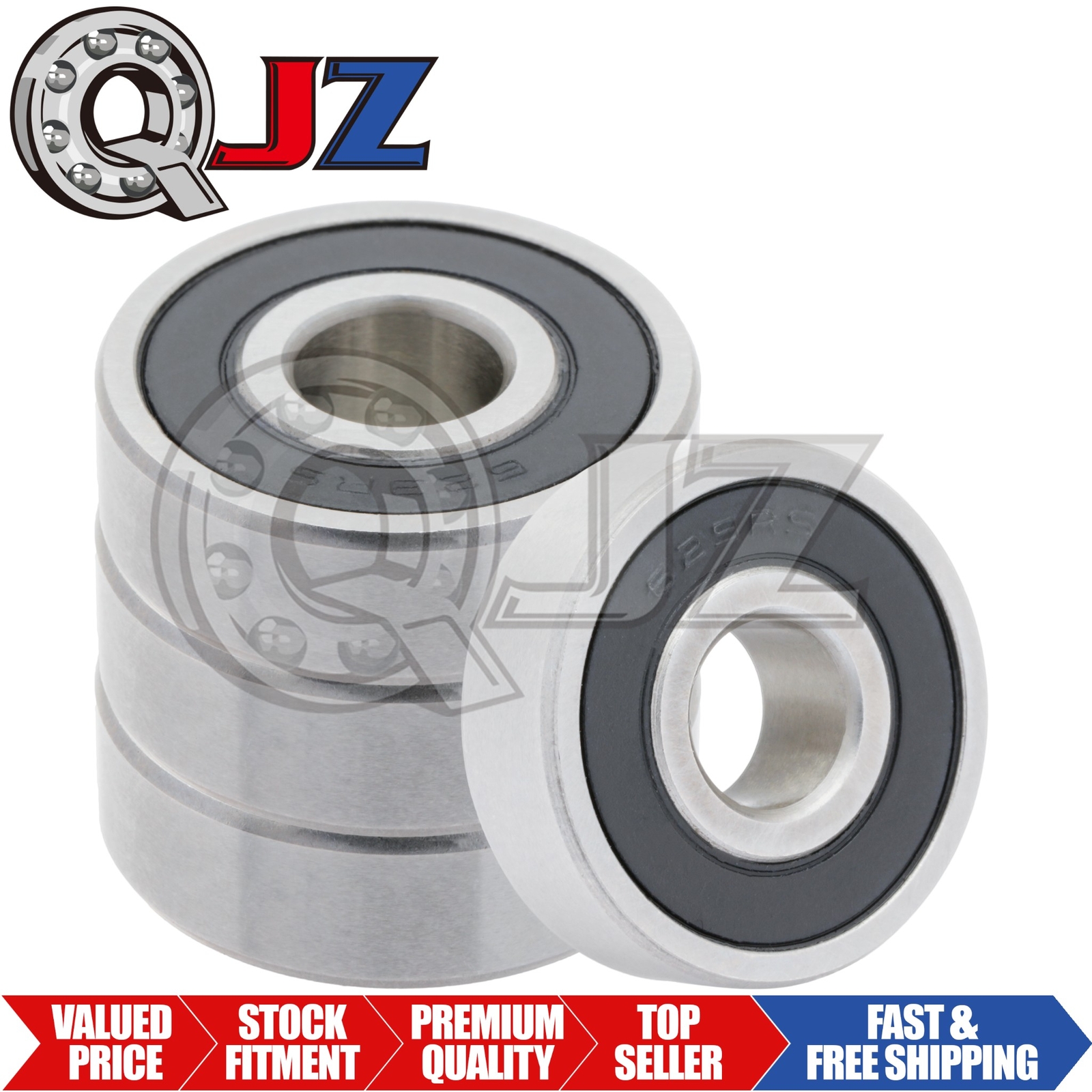 [Qty.4] 629-2RS New Radial/Deep Groove Ball Bearing [9mm ID x 26mm OD x 8mm W]