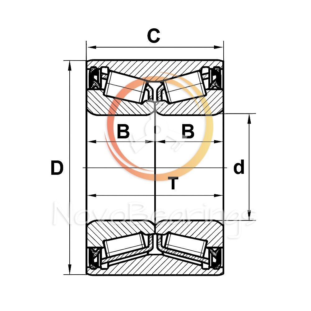 FC.41345 Sealed Double Row Tapered Roller Bearing 25x52x37 mm. by SNR brand