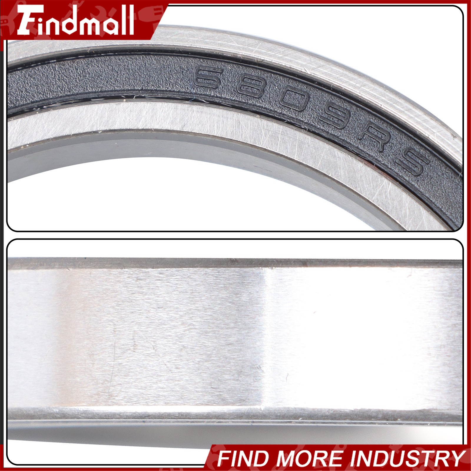 Findmall 6809-2RS 61809-2RS Bearings 10pcs 45x58x7mm Rubber Sealed Set