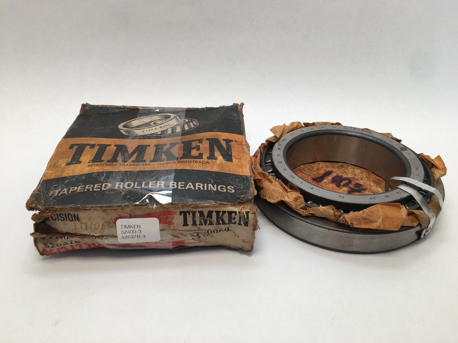 Timken 52400-3/52637B-3 Flange Taper Roller Bearing Cone&Cup 4″ ID 6-3/8″ OD USA