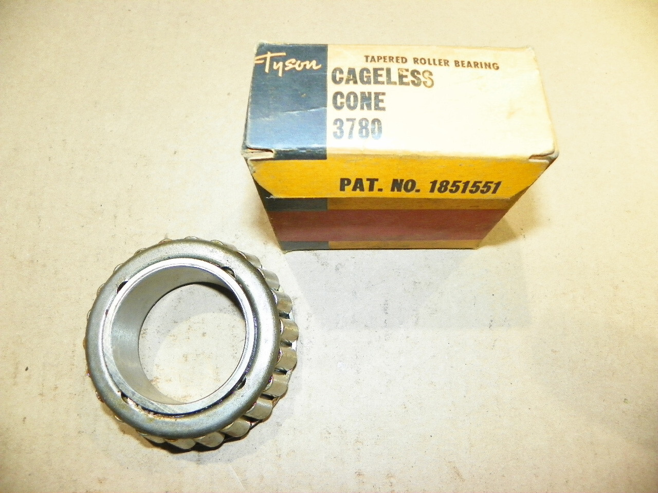 Tyson 3780 Tapered Roller Bearing 3780 Cone Cageless Made in USA