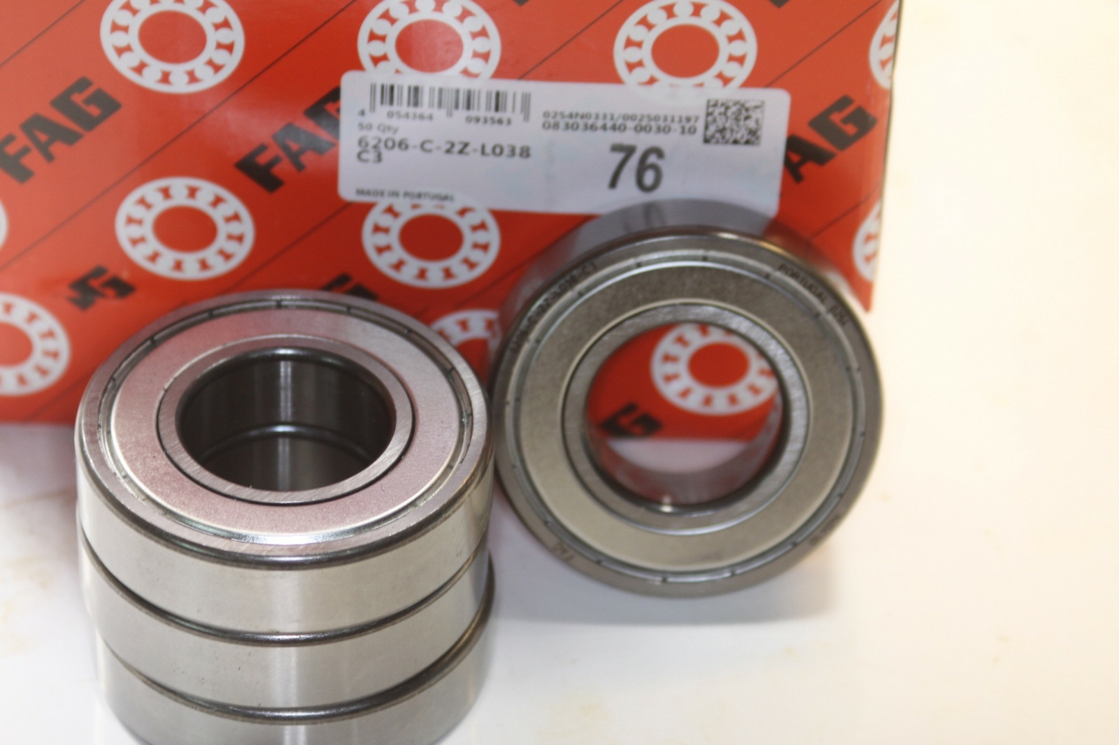 FAG 6206-C-2Z-L038 / 6206 C3 BEARING 4 pc.