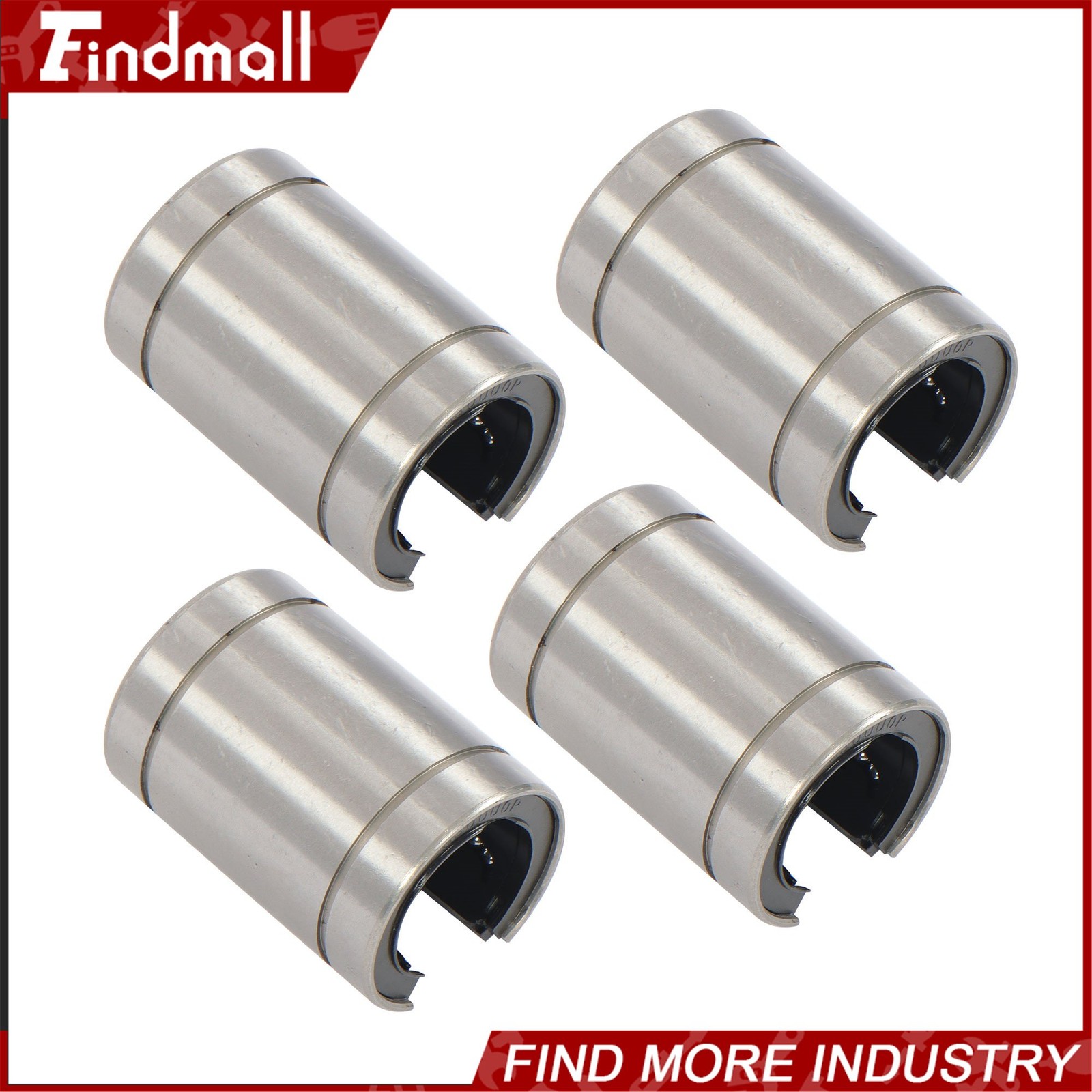 Findmall 4pcs LM30UUOP Open Linear Ball Bearings 30x45x64mm CNC