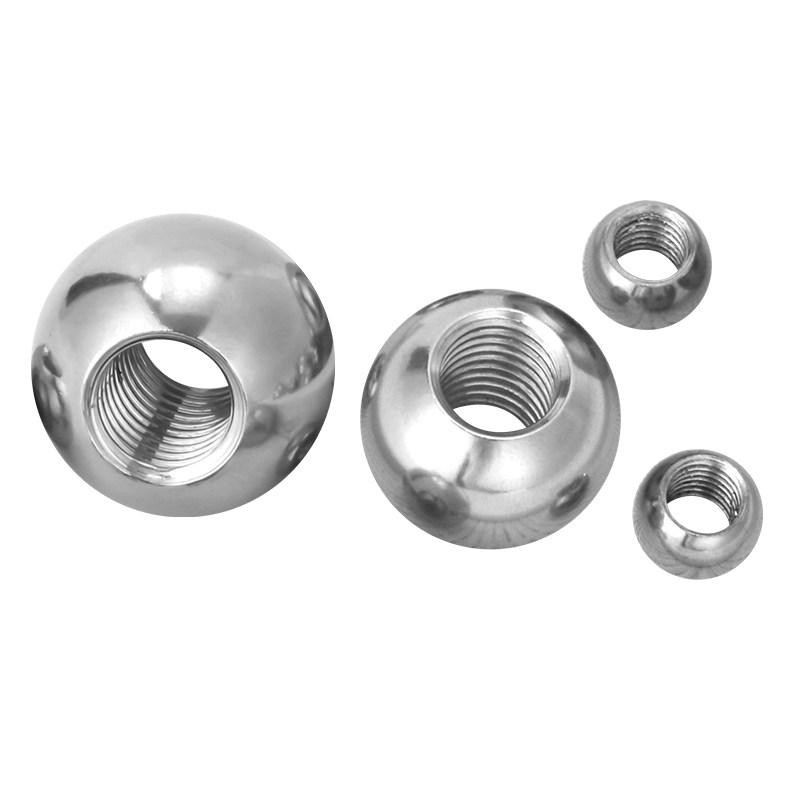 304 Stainless Steels Drilling Balls Female Thread M6*10mm Through Hole Balls