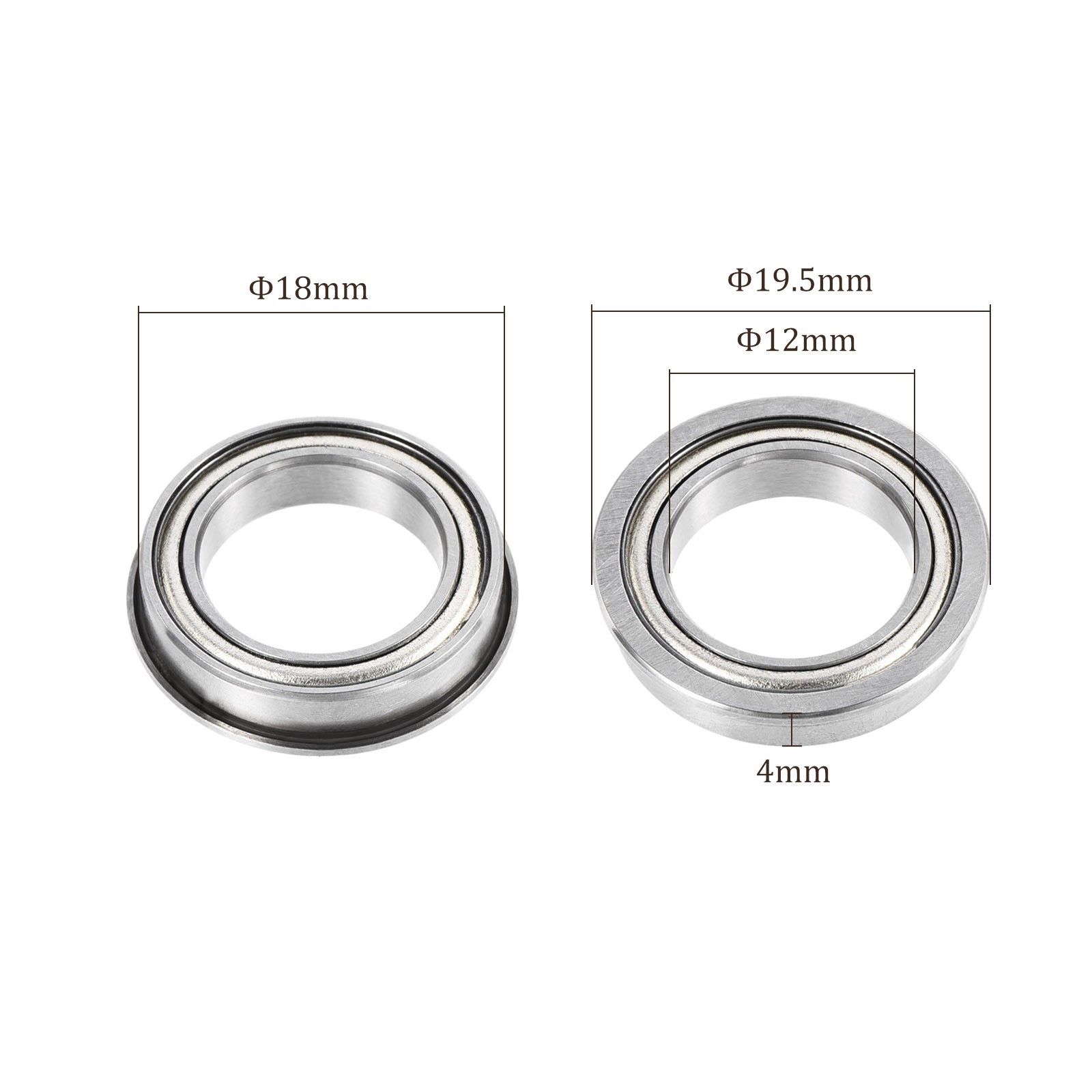 10Pcs F687ZZ Flange Ball Bearing – [7x14x5mm] Replacement Precision Bearings