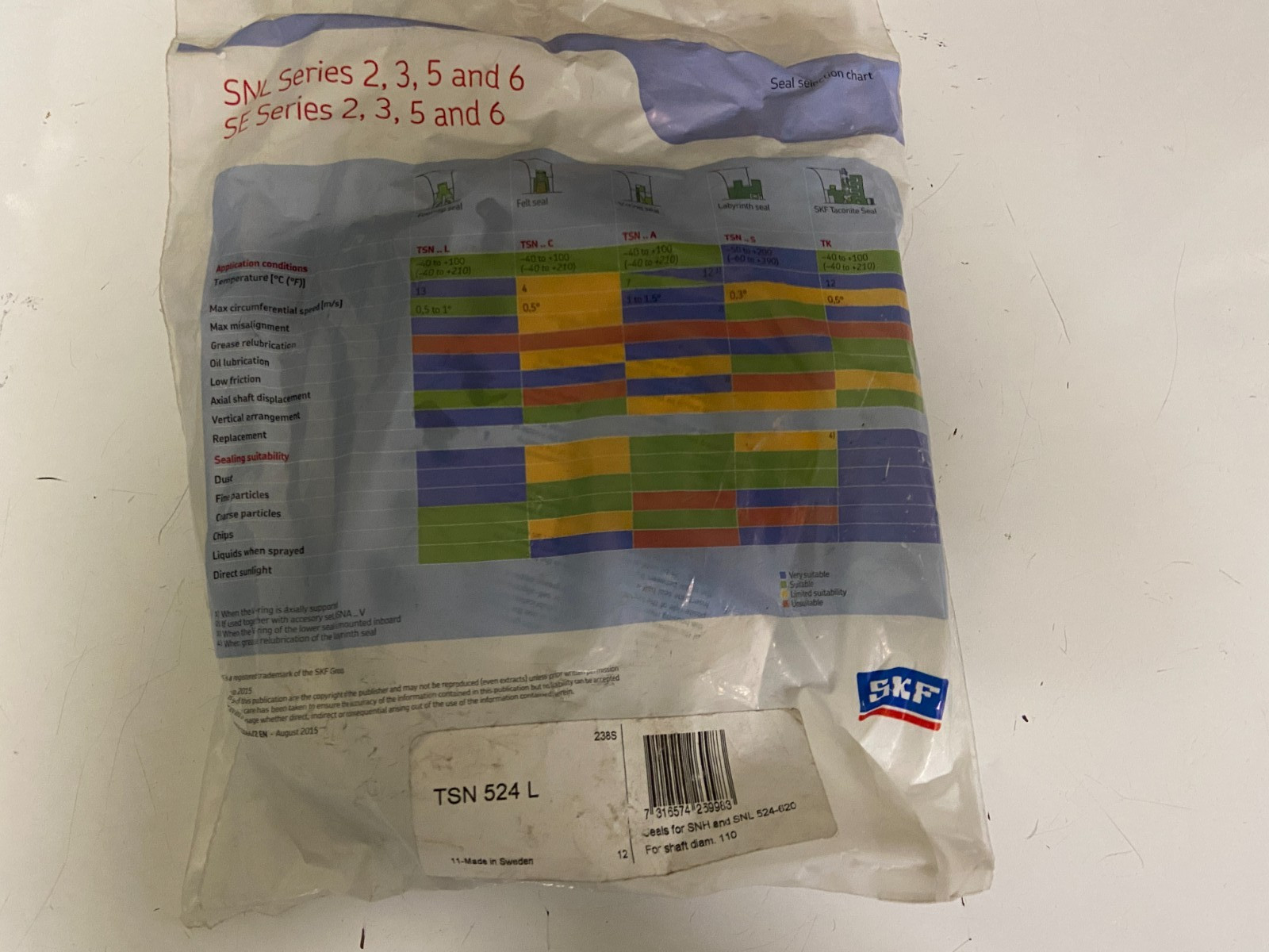 TSN524L SKF x x mm HOUSING MATERIAL/SEAL FOR SNL SNH 524-620