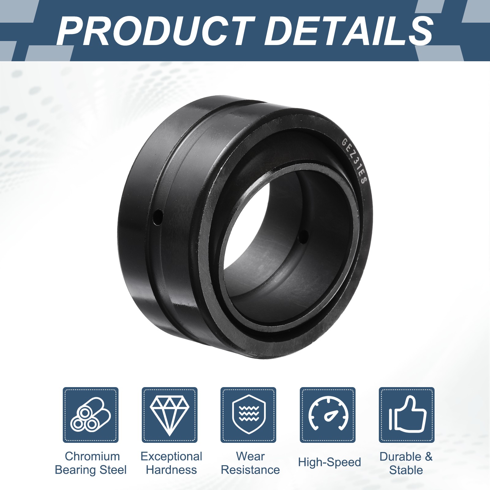 GEZ31ES-2RS Spherical Plain Bearing 1-1/4″ x 2″ x 1-3/32″ Bearing Steel Bearing