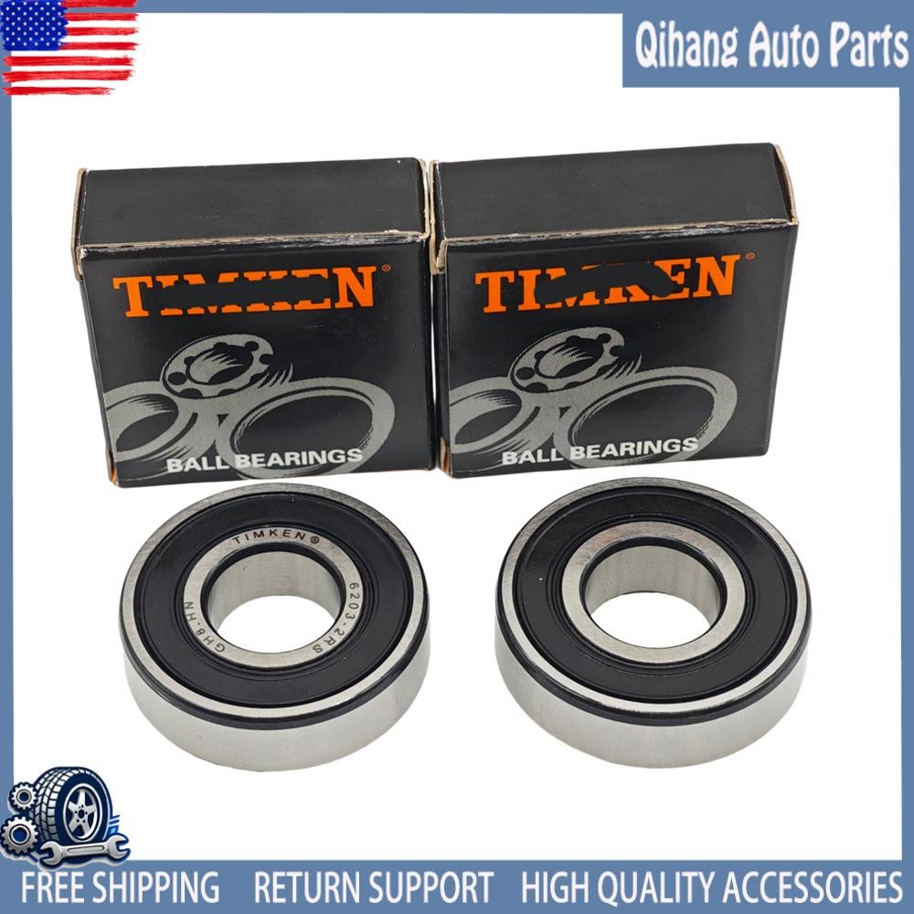 2 PACK Double Rubber Sealed Bearings For TIMKEN 6203-2RS 6203RS 17X40X12MM