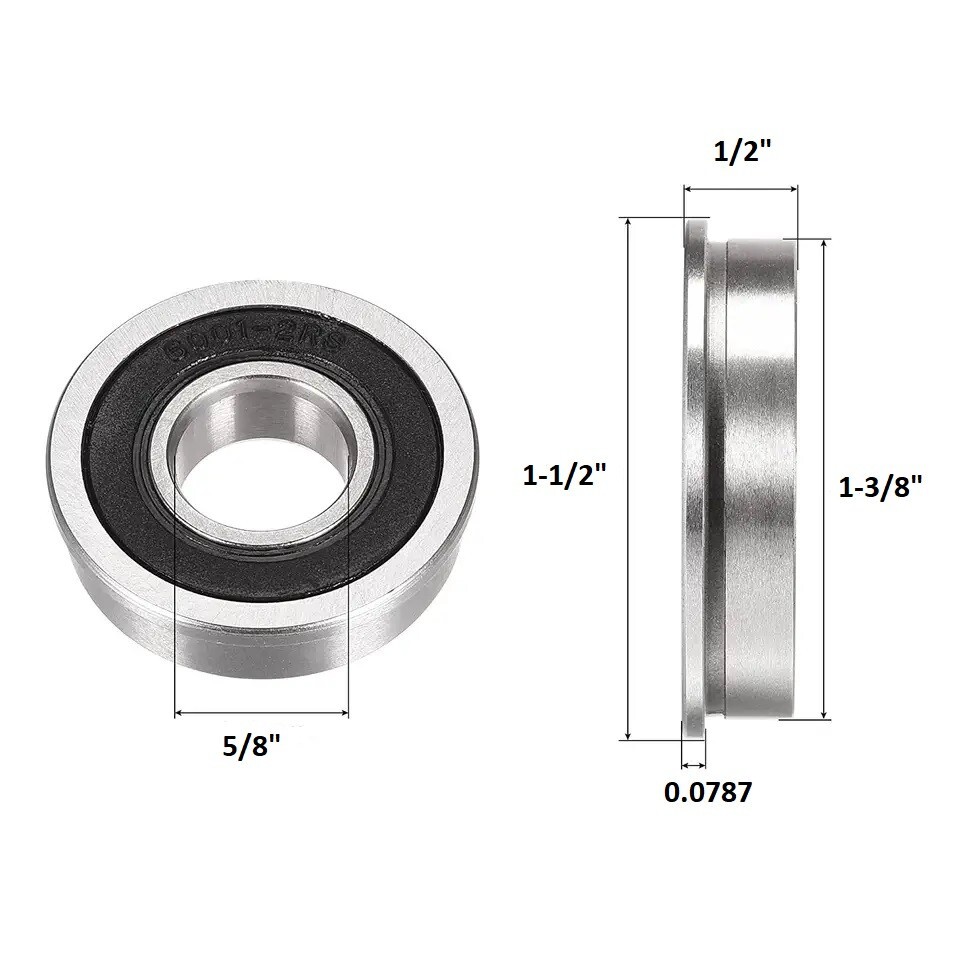 6-Pack Walker Wheel Bearing Replace OEM 5037, 5037-1 OD1.381″ Height0.577″