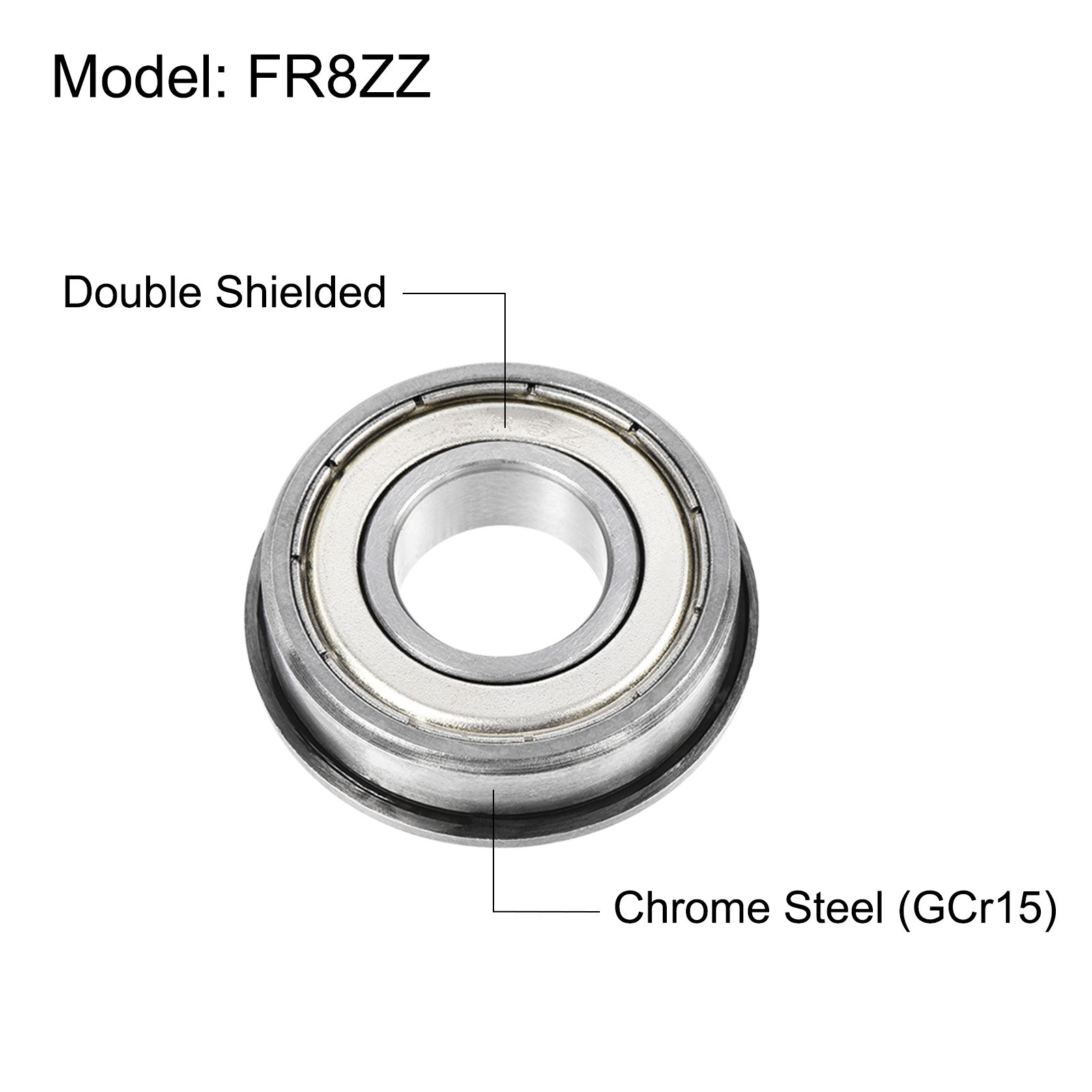 FR8ZZ Flanged Ball Bearing 1/2×1-1/8×5/16″ Chrome Steel Flange Bearings 10pcs