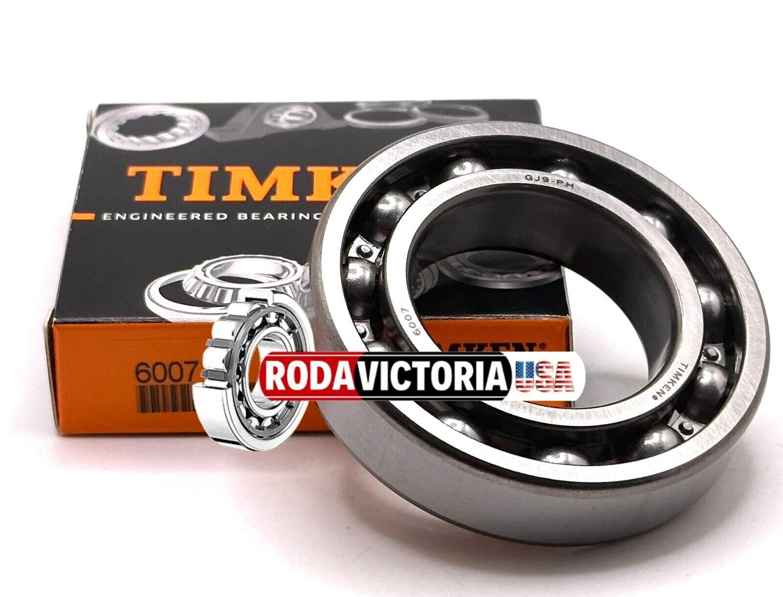 TIMKEN 6007 DEEP GROOVE BALL BEARING, OPEN TYPE, NO SEALS 35x62x14mm