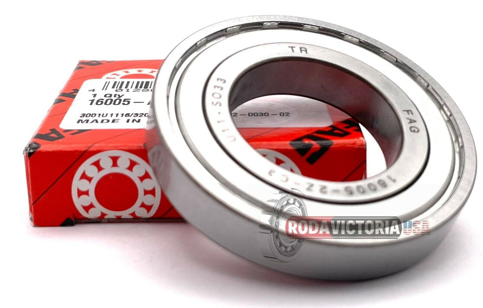FAG 16005 ZZ Deep Groove Ball Bearing, Metal Shielded 25x47x8 mm