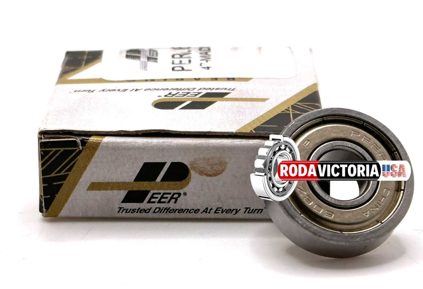 PEER 608 ZZ DEEP GROOVE BALL BEARING, METAL SHIELDED 8x22x7mm
