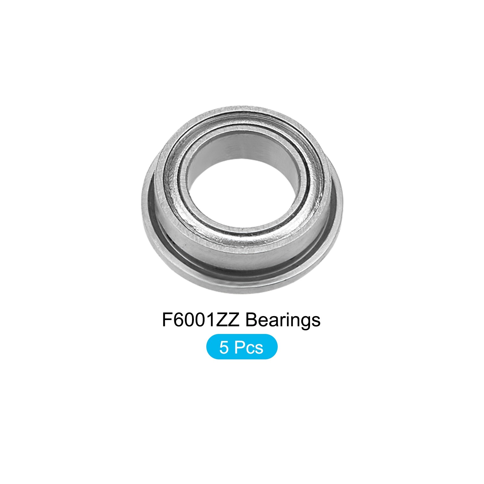 5Pcs Chromium Steel Shielded Flange Ball Bearing MF52ZZ, 2mm x 5mm x 2.5mm