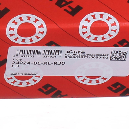 24024-BE-XL-K30-C3 FAG 120 x 180 x 60 mm SPHERICAL ROLLER