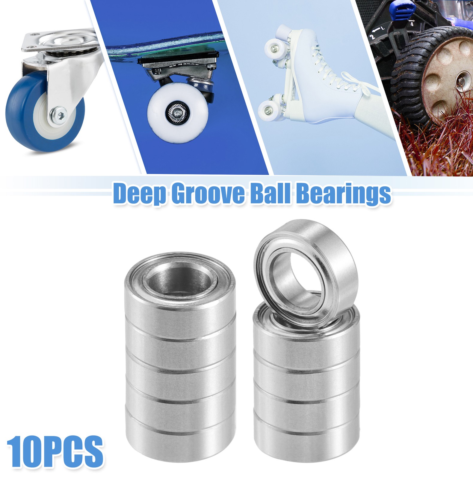 10 Pcs 5x9x3mm Double Metal Shield MR95ZZ Auto Car Deep Groove Ball Bearings