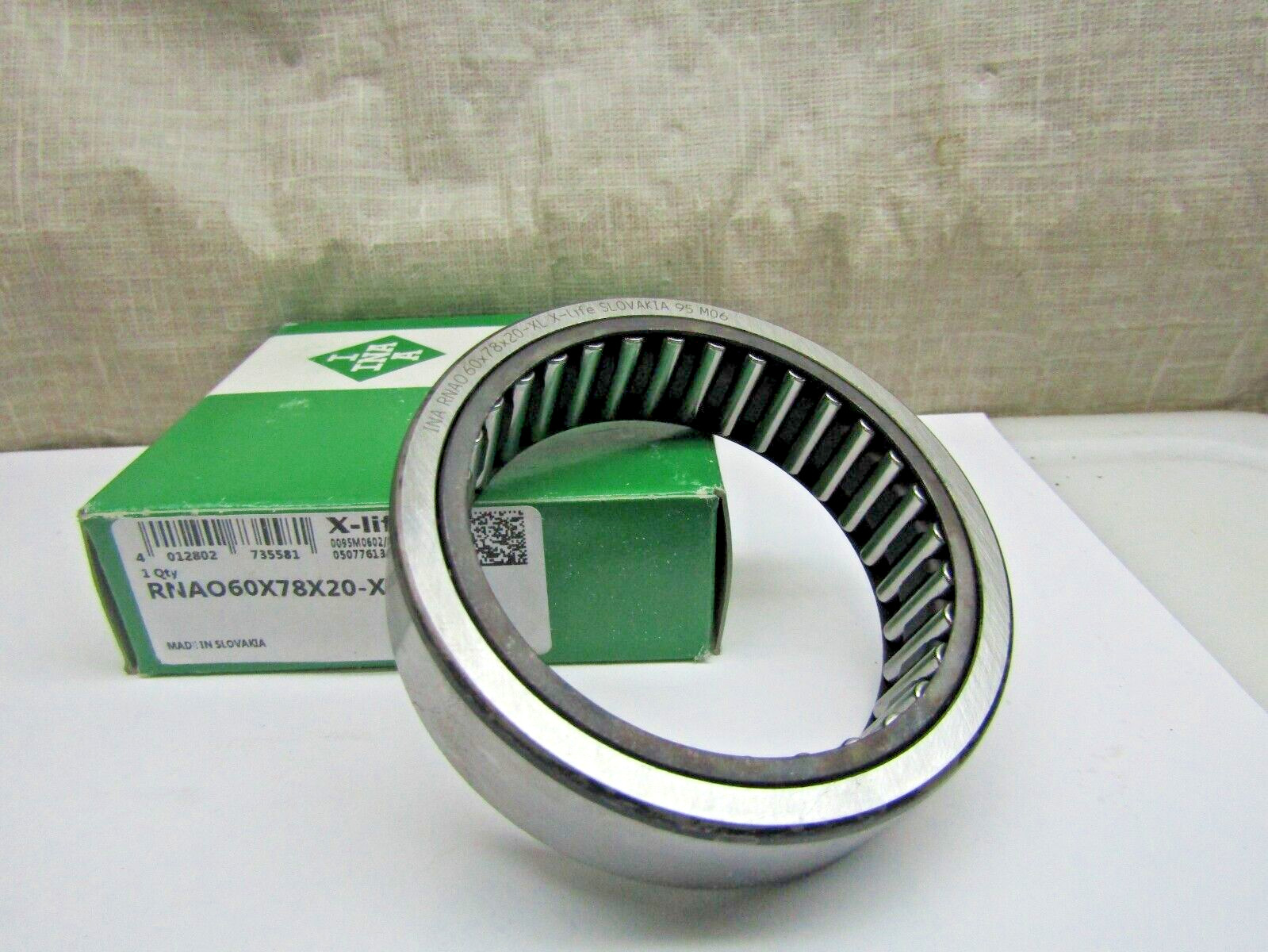INA RNAO60X78X20 60mm X 78mm X 20mm Needle Roller Bearing
