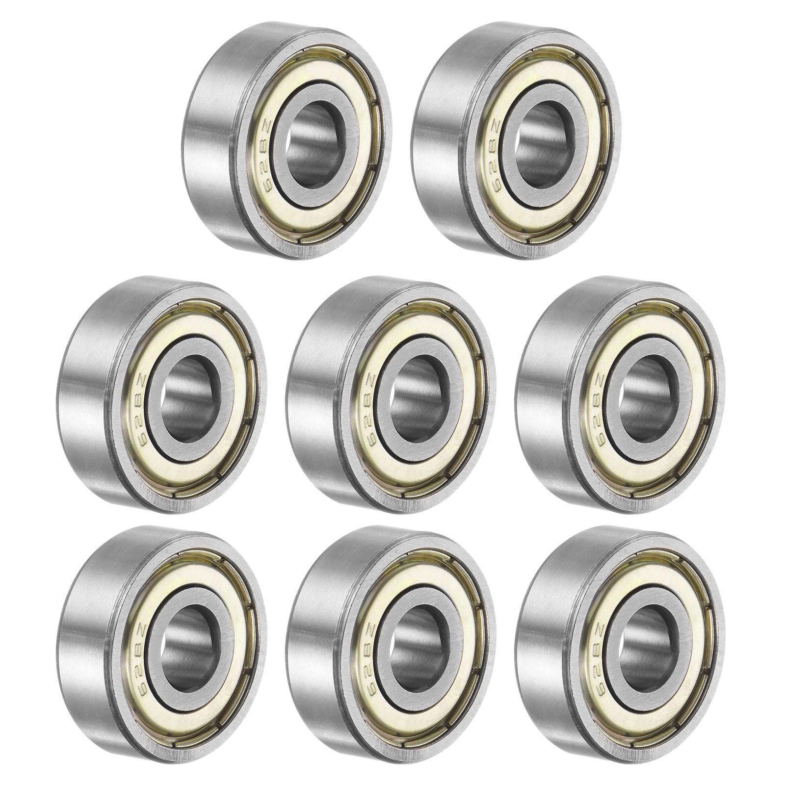 8pcs 628ZZ Deep Groove Ball Bearings, Chrome Steel Z2 Bearing 8 x 24 x 8mm