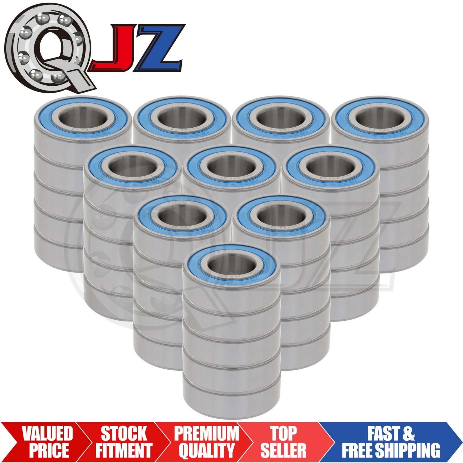[Qty.50] New 1630-2RS Deep Groove Radial Bearing [0.75″ ID x 1.625″ OD x 0.5″ W]