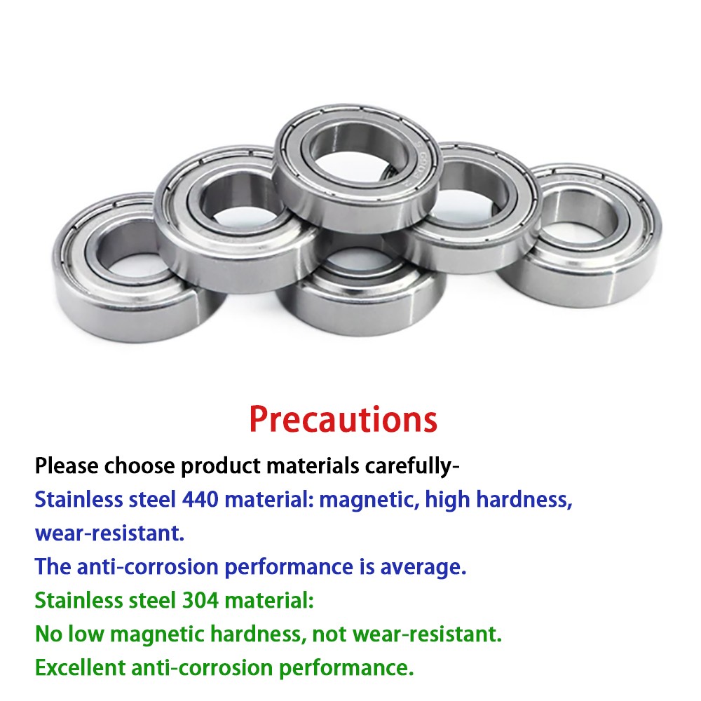 440C SS304 Stainless Steel Bearing ZZ Double Metal Shield ID1-50mm OD3-110mm