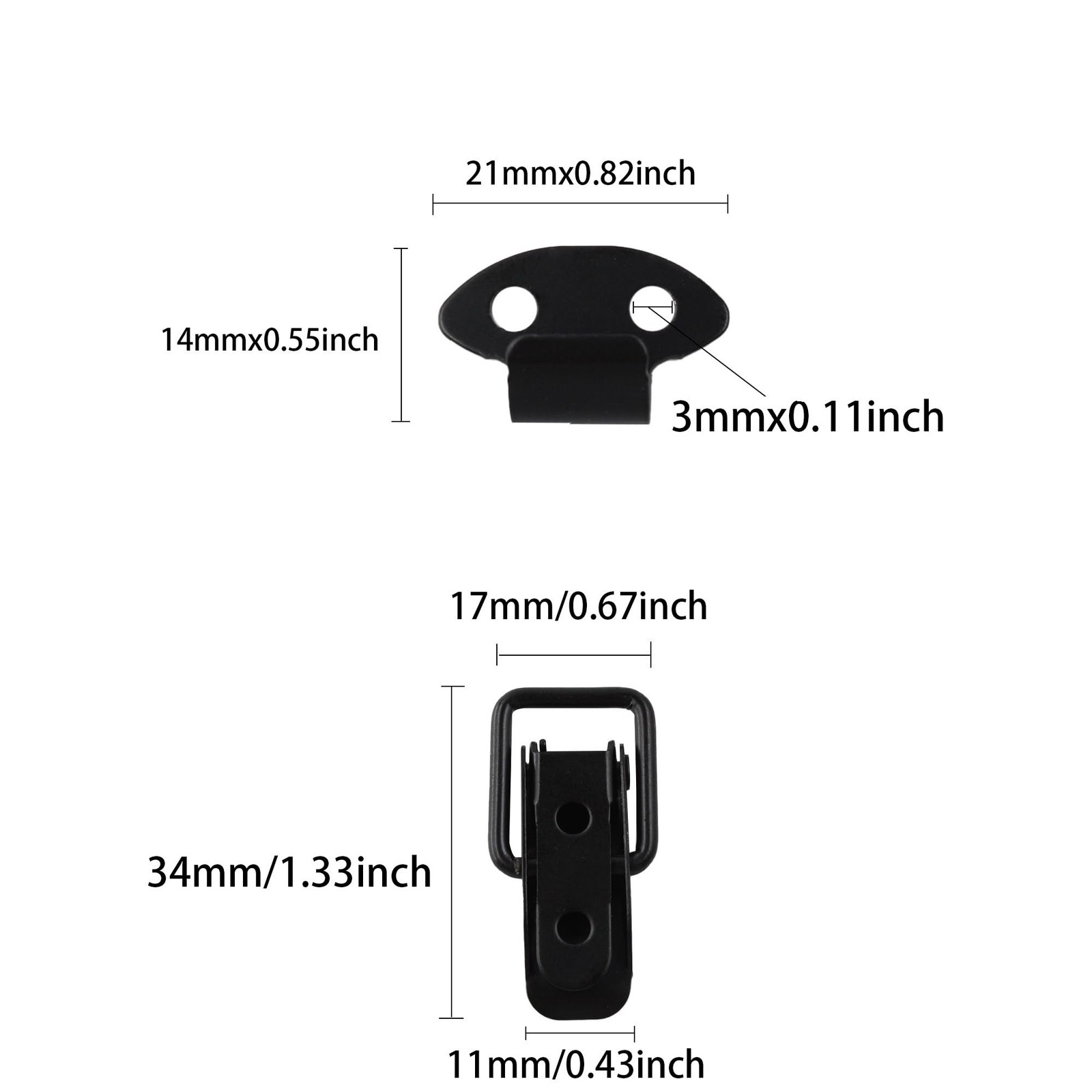 6Pcs Black Spring Lock Clasp Buckle Latch with Screws, 1.37″ Stainless Steel …