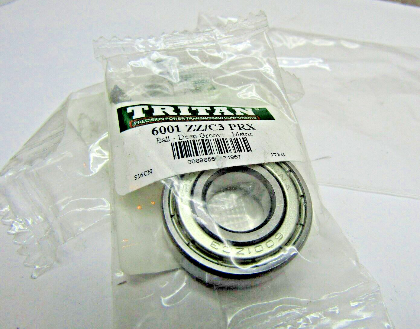 (Lot of 3) Tritan 6001-ZZ C3 12mm X 28mm X 8mm Shielded Bearing