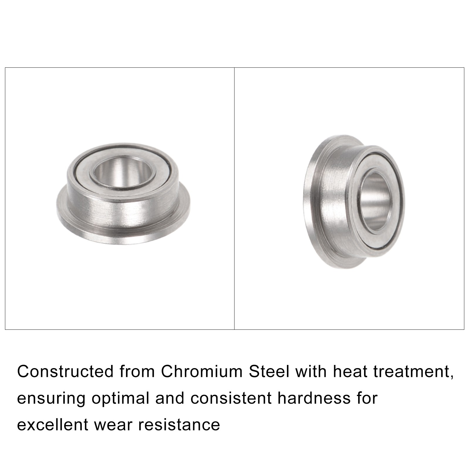 10Pcs Chromium Steel Double Sealed Flange Ball Bearing MF63ZZ, 3mm x 6mm x 2.5mm