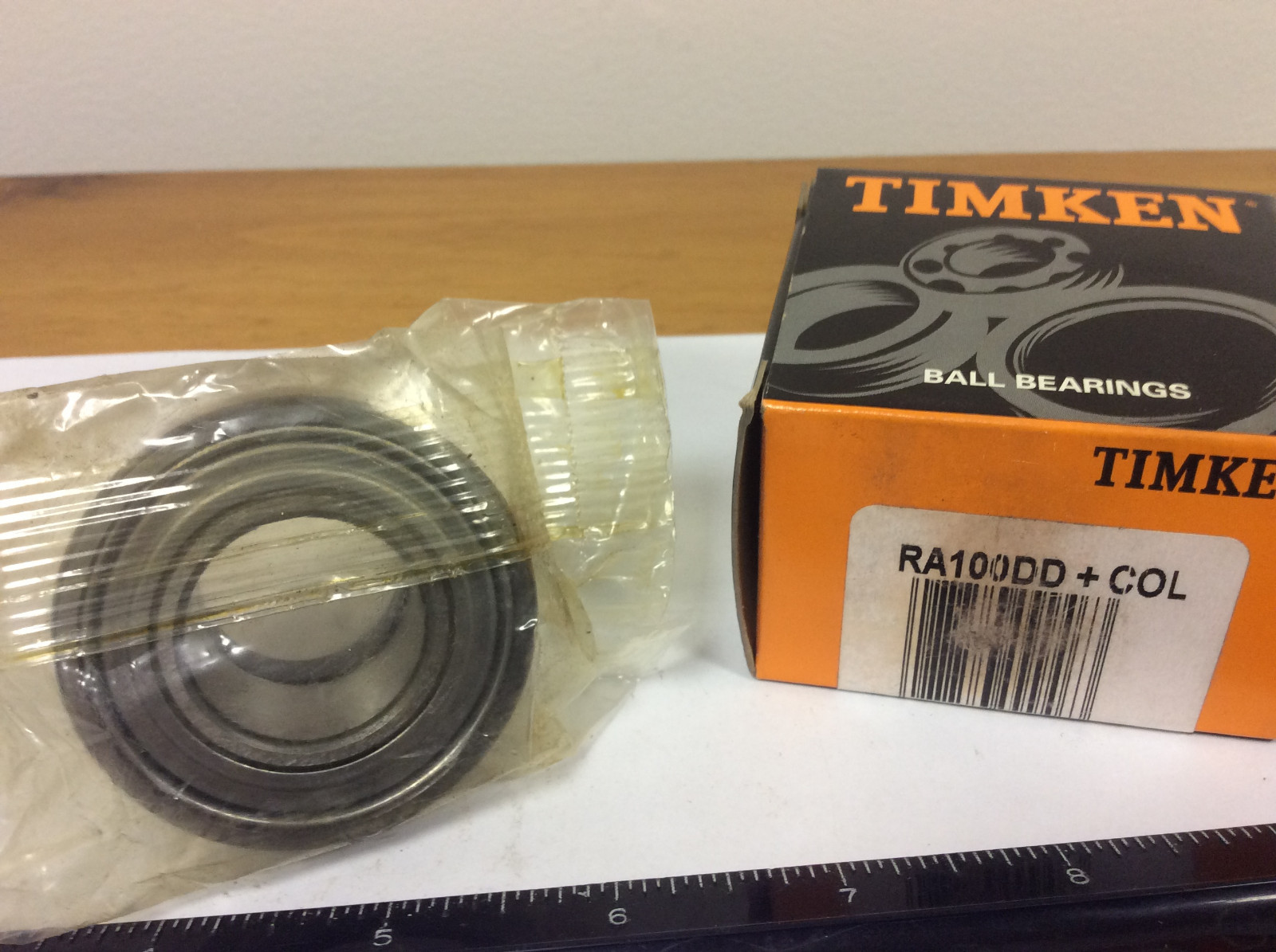 New Timken RA100DD +COL Insert Bearing, 1.000″ Bore, 52mm OD, 21.44mm Width