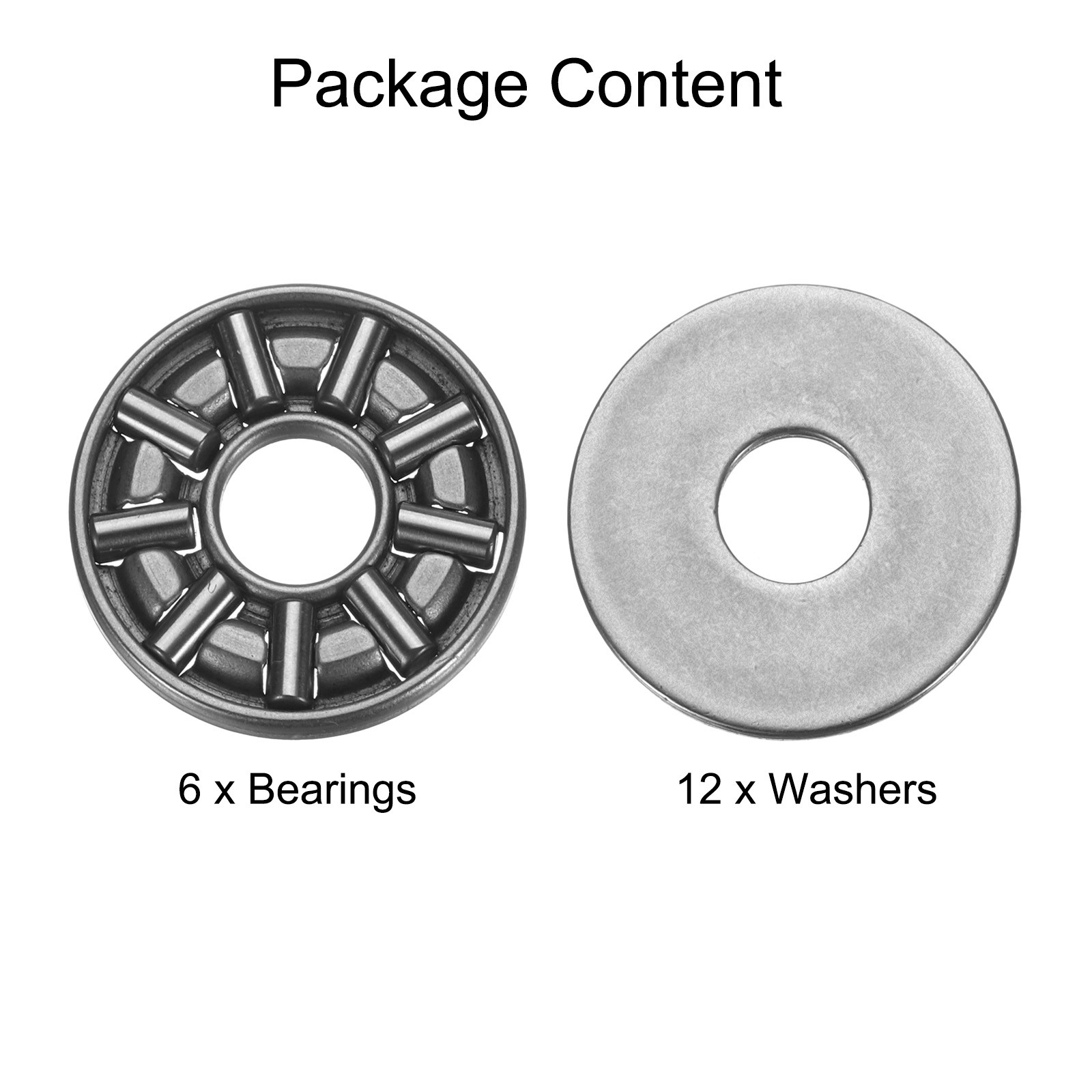 6 Sets AXK0619+2AS Thrust Needle Roller Bearings 6x19x4mm, P5 (ABEC 5)