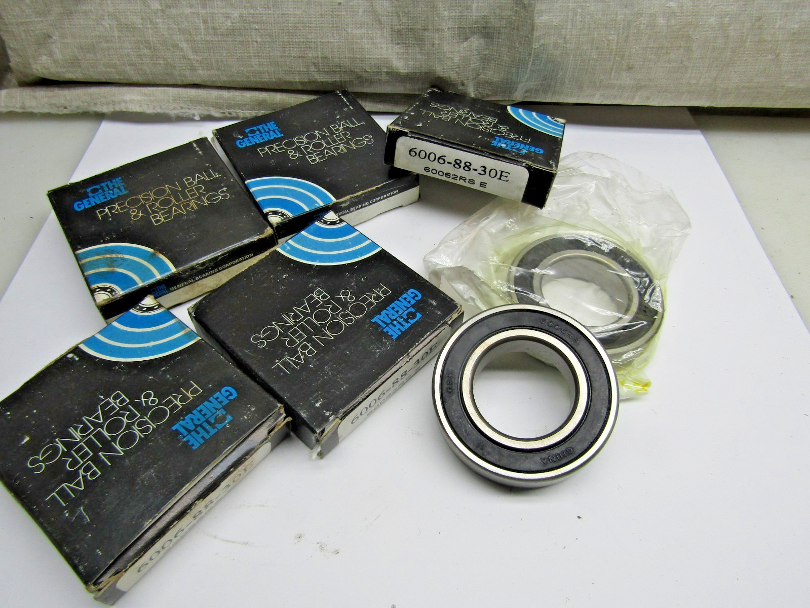 (Lot of 5) General Bearing 6006-2RS 6006-88-30E 30mm X 55mm X13mm Sealed Bearing